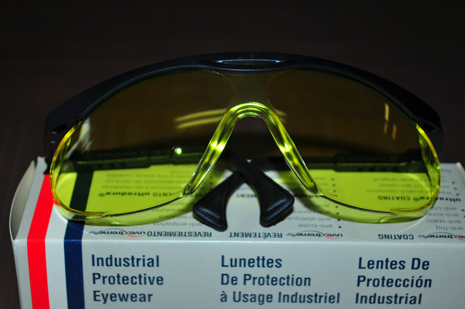 Uvex Eyewear Safety Glasses Skyper S1902 Black Frame Amber lens Made in USA